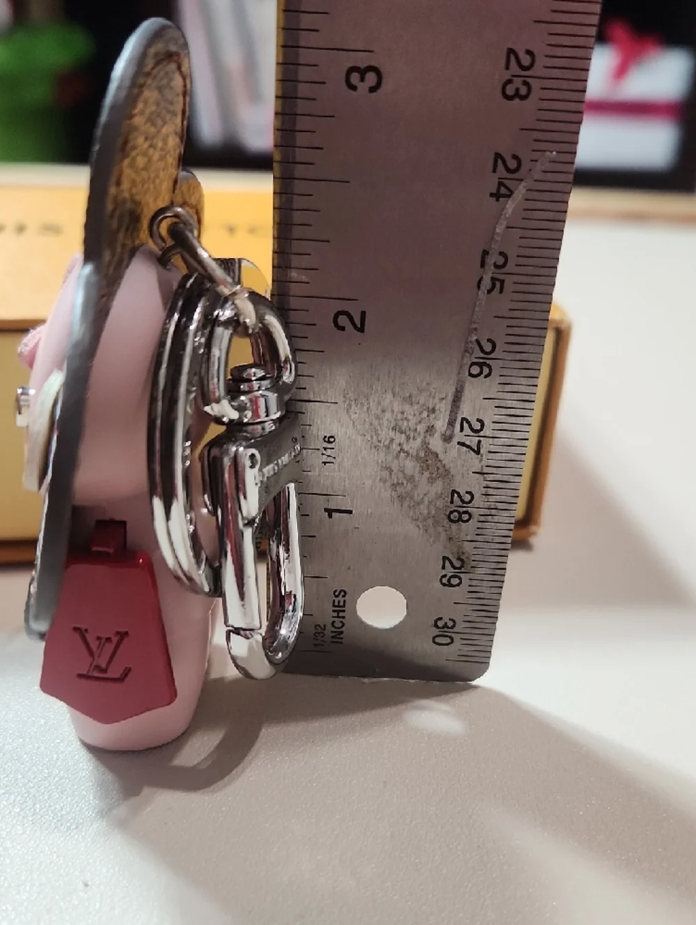 Louis Vuitton Brown Monogram Floral Pink Enamel Charm - Picture 7 of 9